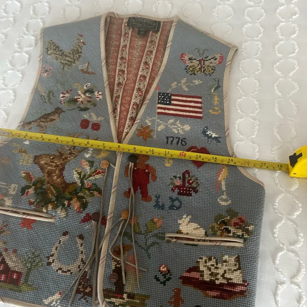 Ralph Lauren Kids Embroidered Vest with Blue and Red Accents - Picture 10 of 14